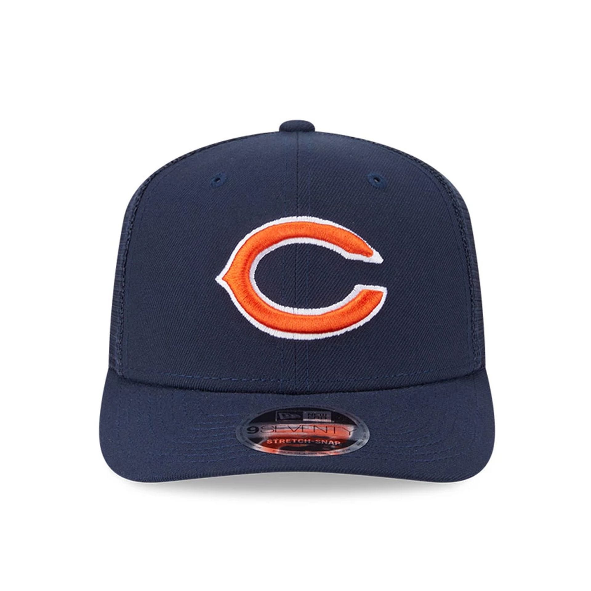 Pictured is this NFL Evergreen Chicago Bears 9SEVENTY Stretch Snap cap in navy. 3
