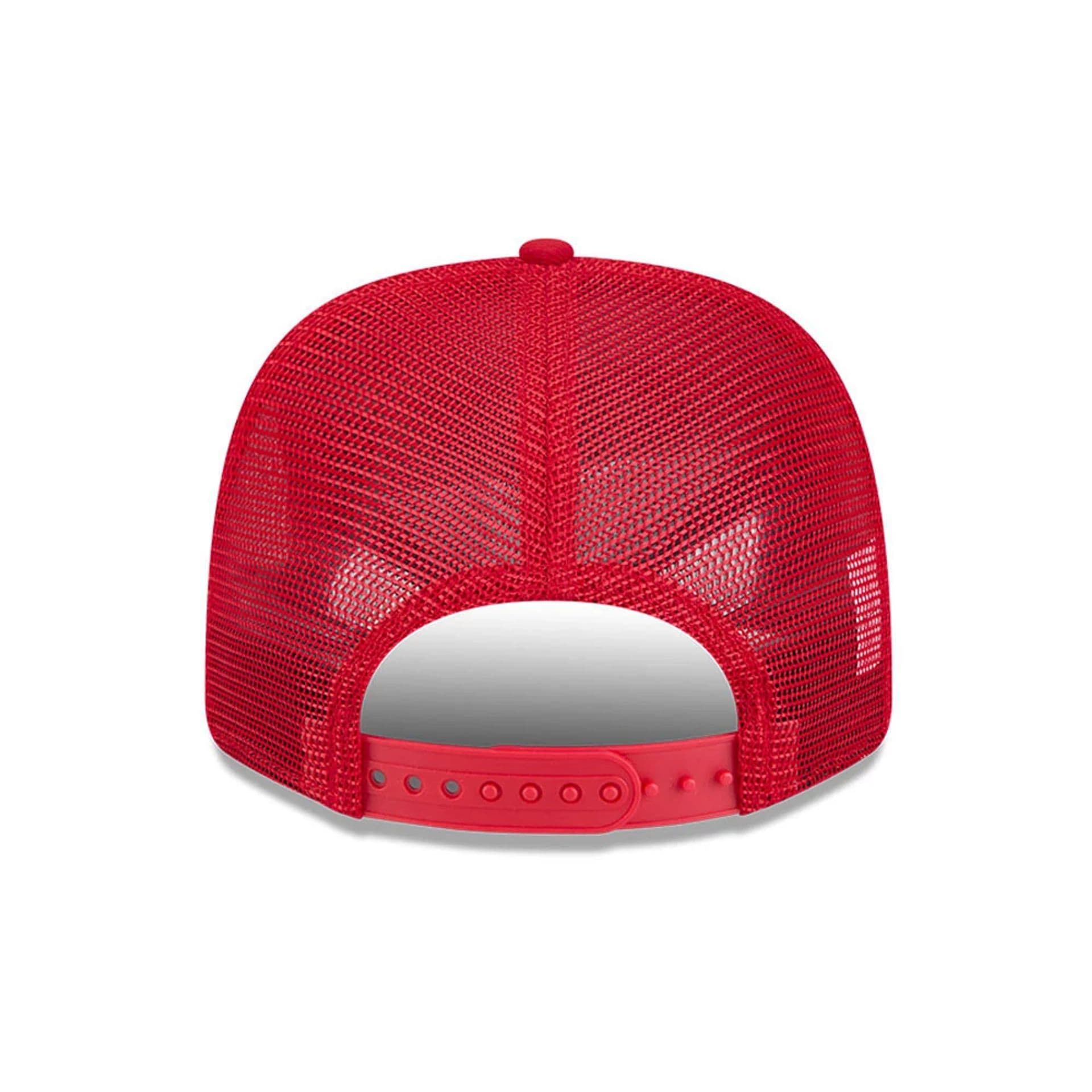 Pictured is this MLB Evergreen LA Angels 9SEVENTY Stretch Snap cap in red. 7