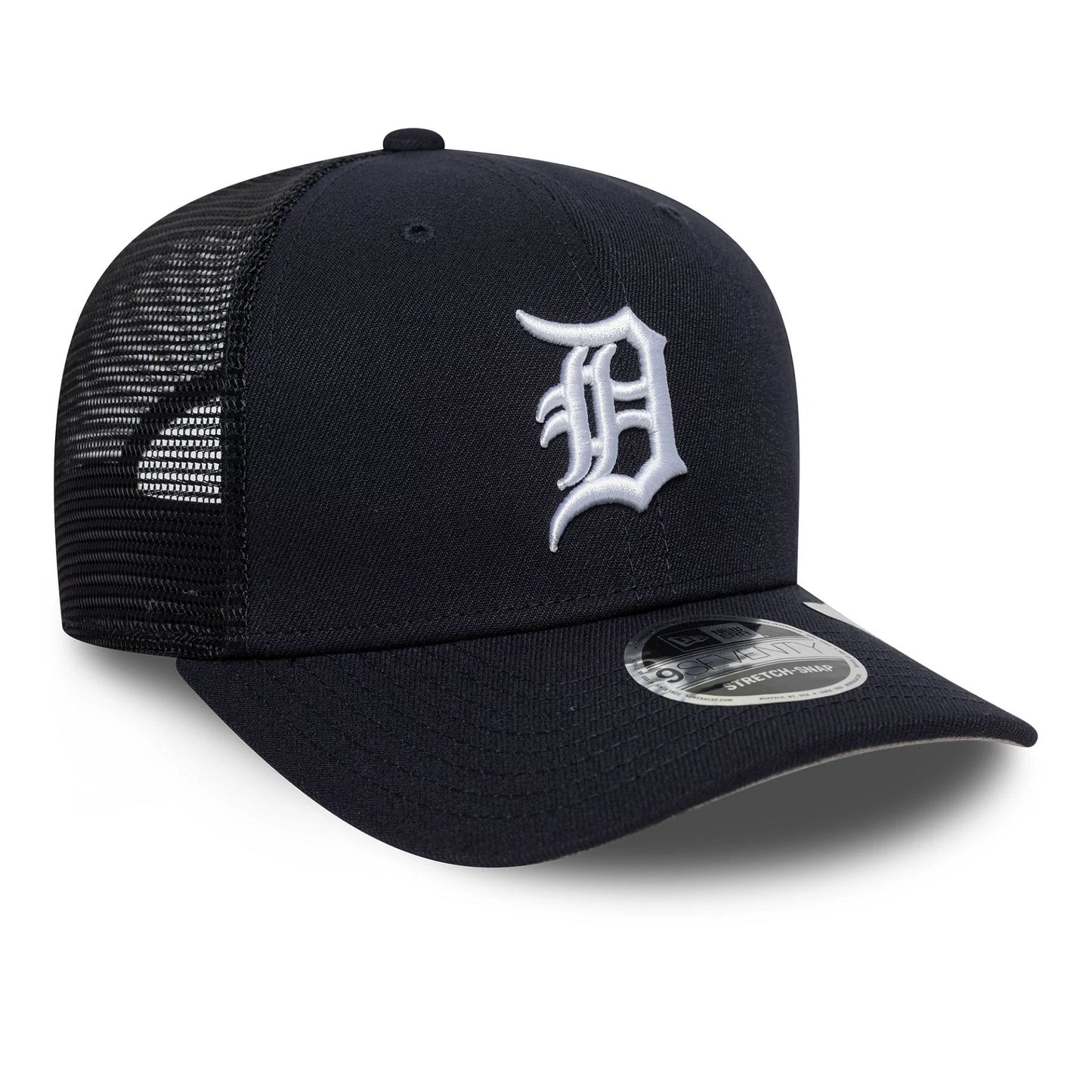 Pictured is this MLB Evergreen Detroit Tigers 9SEVENTY Stretch Snap cap in navy. 4