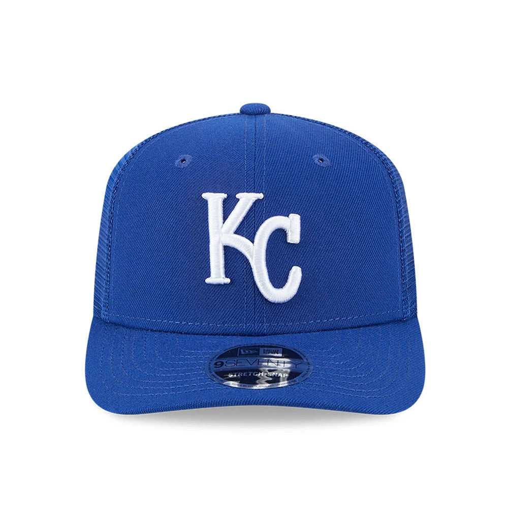 Pictured is this MLB Evergreen Kansas City Royals 9SEVENTY Stretch Snap cap in blue. 3
