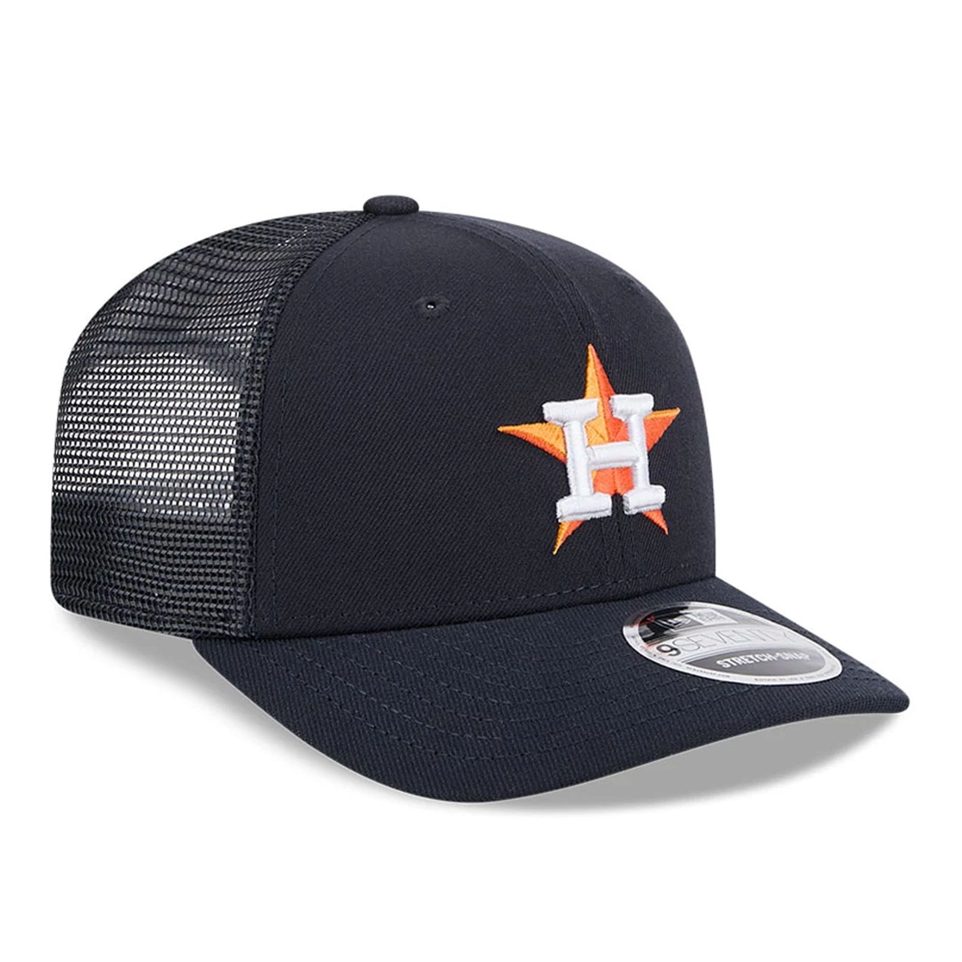 Pictured is this MLB Evergreen Houston Astros 9SEVENTY Stretch Snap cap in navy. 4