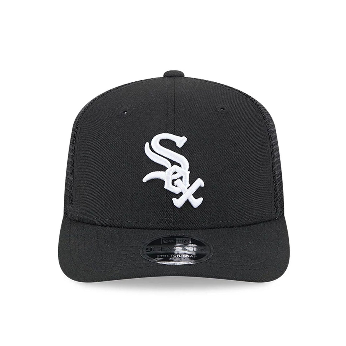 Pictured is this MLB Evergreen Chicago White Sox 9SEVENTY Stretch Snap cap in black. 3