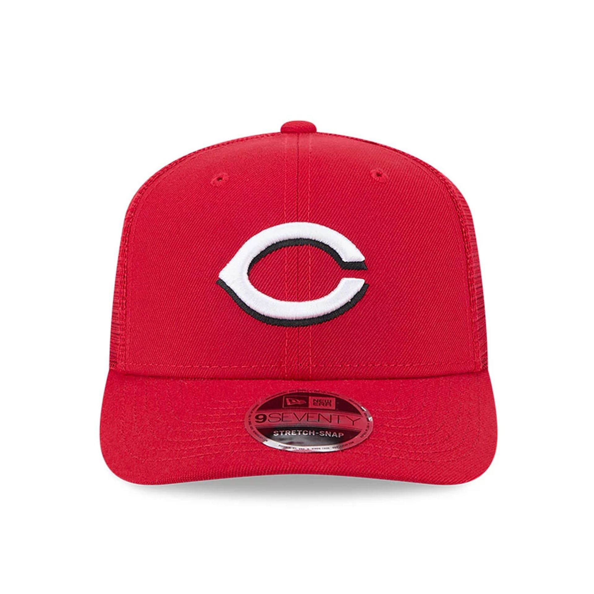 Pictured is this MLB Evergreen Cincinnati Reds 9SEVENTY Stretch Snap cap in red. 3