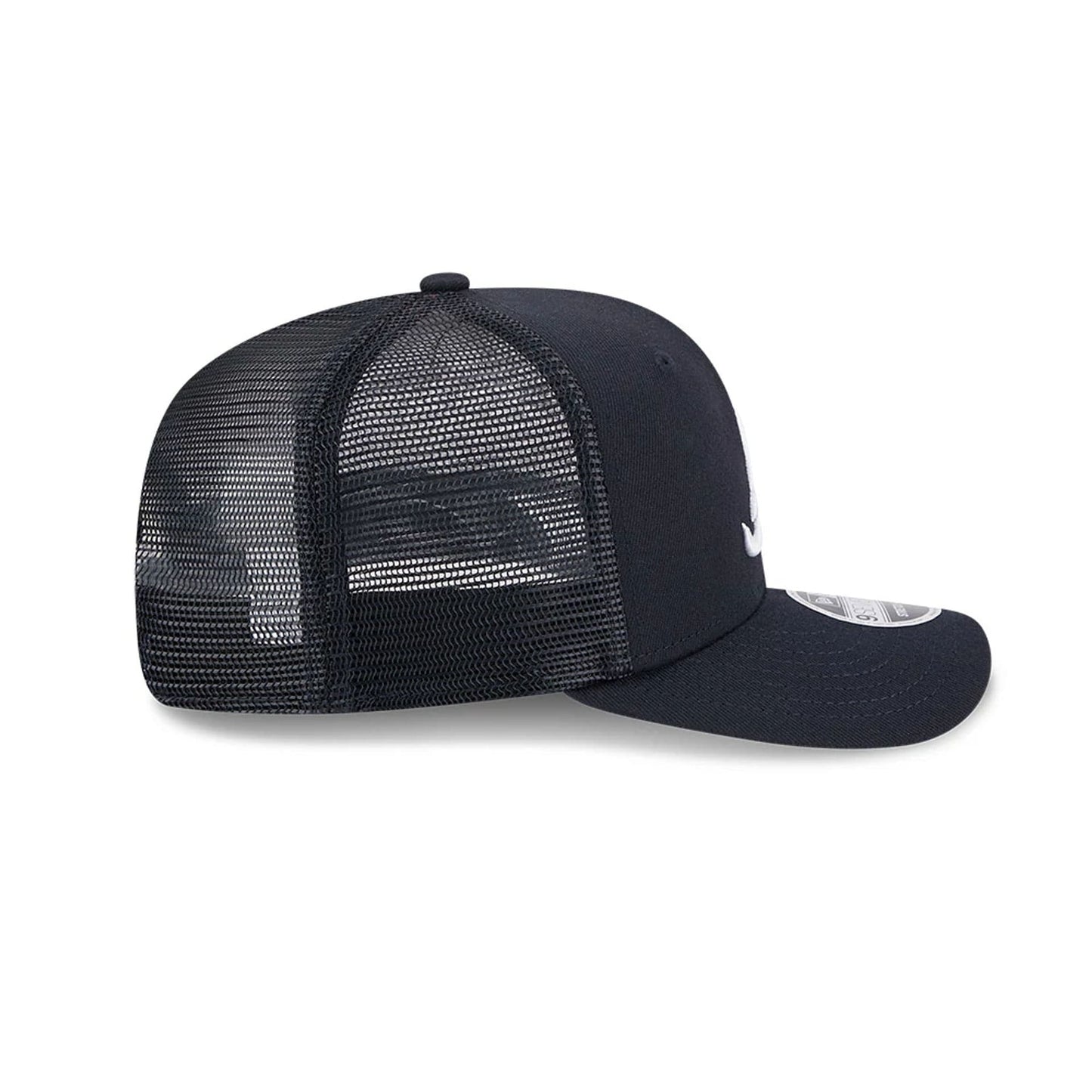 Pictured is this MLB Evergreen Atlanta Braves 9SEVENTY Stretch Snap cap in navy. 6