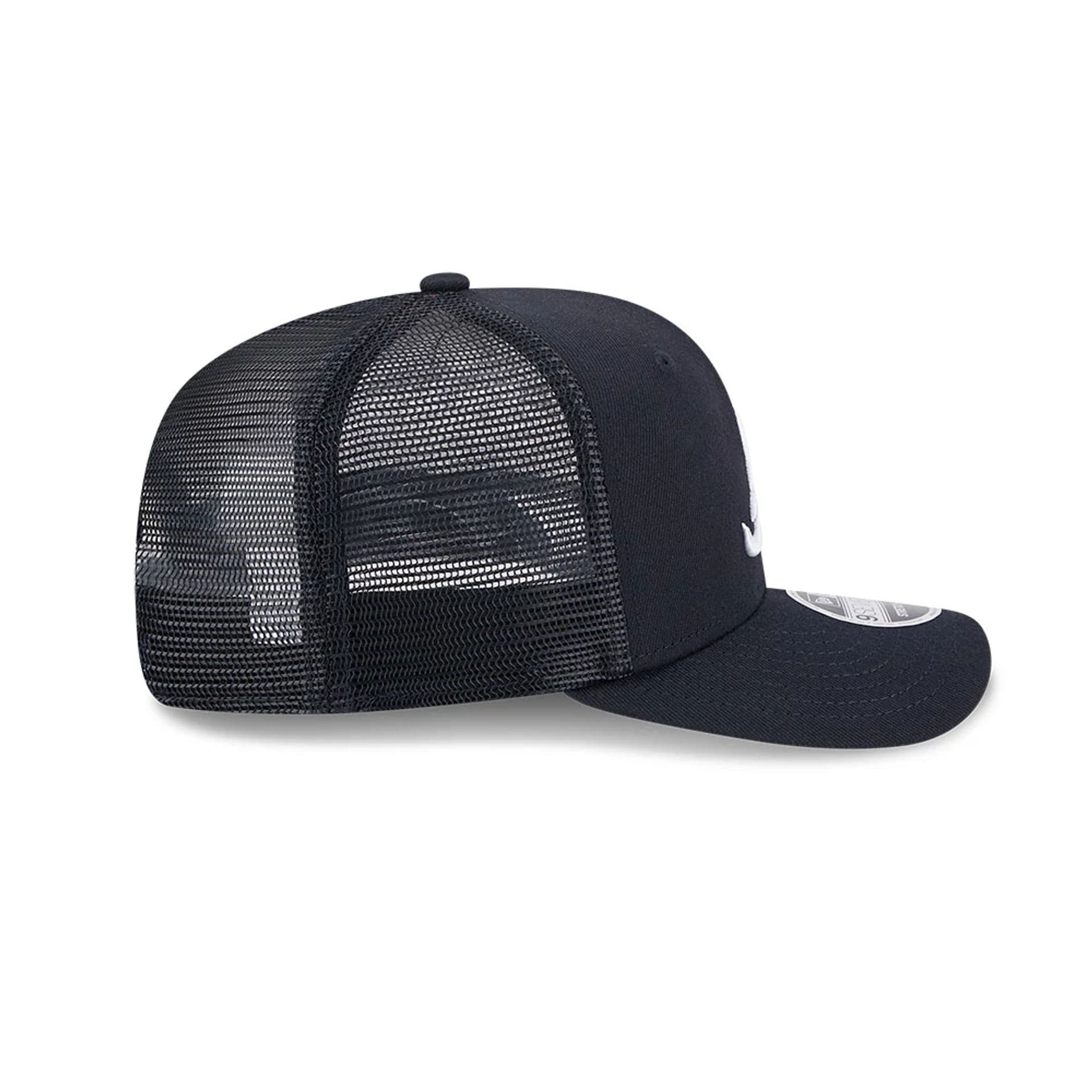 Pictured is this MLB Evergreen Atlanta Braves 9SEVENTY Stretch Snap cap in navy. 6