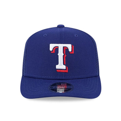 Pictured is this MLB Evergreen Texas Rangers 9SEVENTY Stretch Snap cap in dark blue. 3