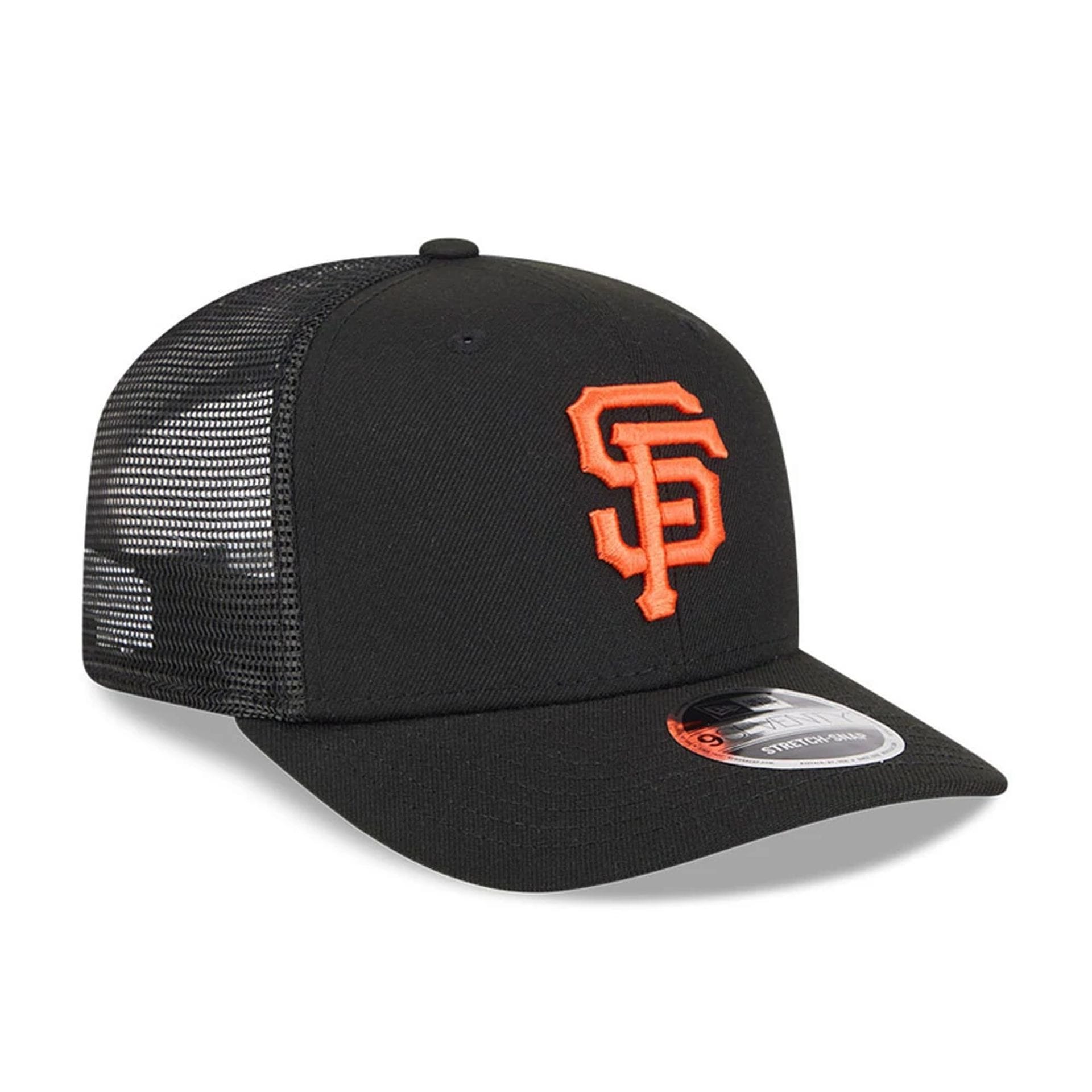 Pictured is this MLB Evergreen San Francisco Giants 9SEVENTY Stretch Snap cap in black. 4