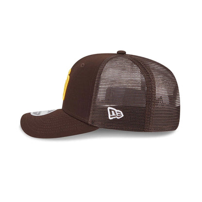 Pictured is this MLB Evergreen San Diego Padres 9SEVENTY Stretch Snap cap in dark brown. 5