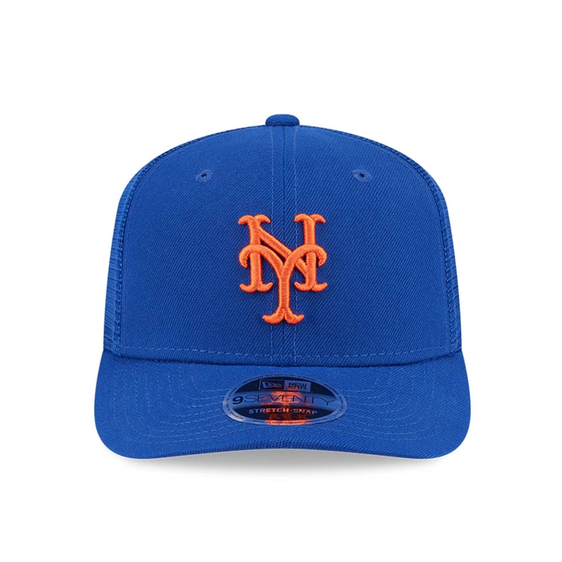Pictured is this MLB Evergreen New York Mets 9SEVENTY Stretch Snap cap in blue. 3