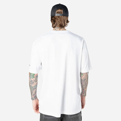 The Male model is wearing LA Dodgers Throwback Prep White T-Shirt 5