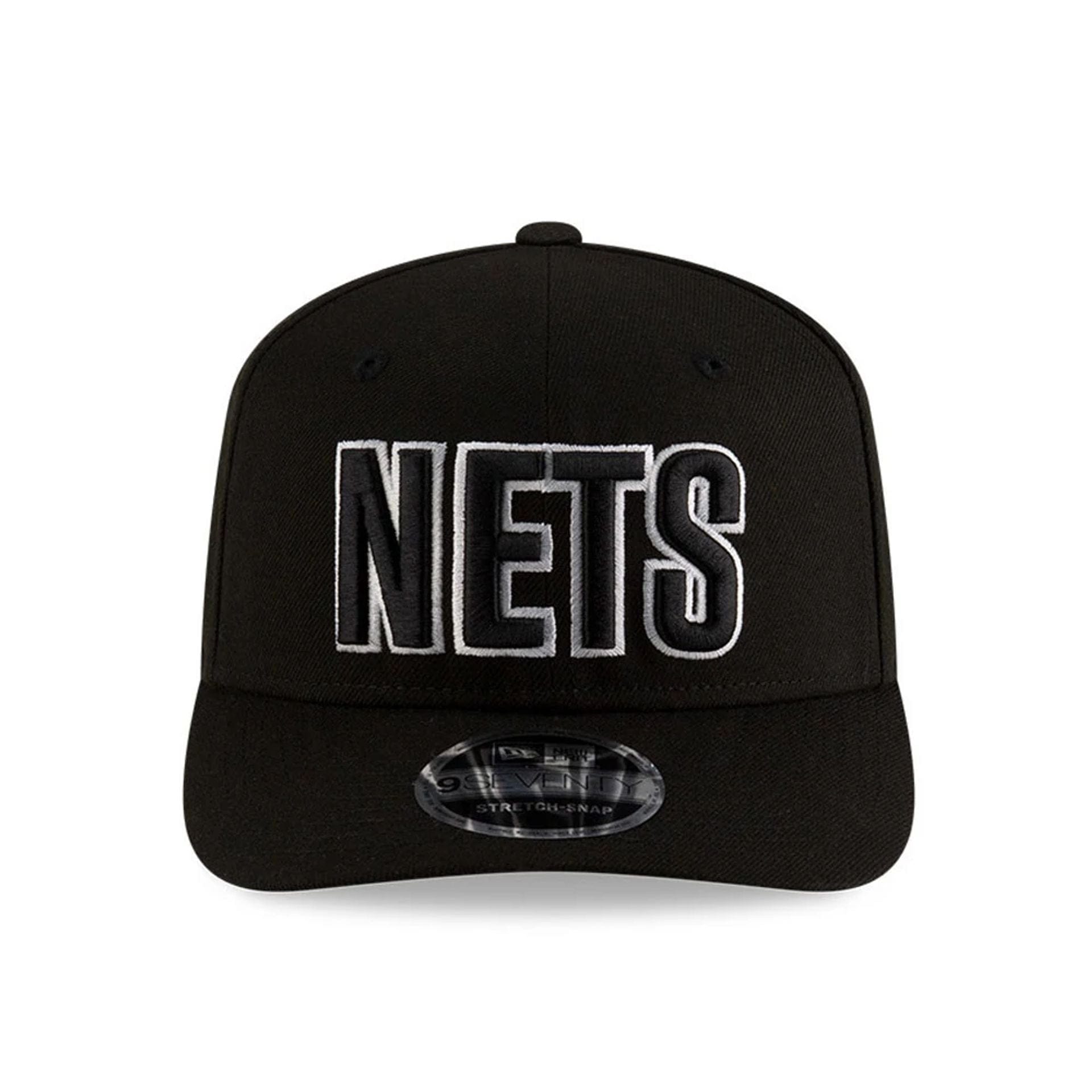 This is a Brooklyn Nets NBA Statement Black 9SEVENTY Stretch Snap Adjustable Cap 3