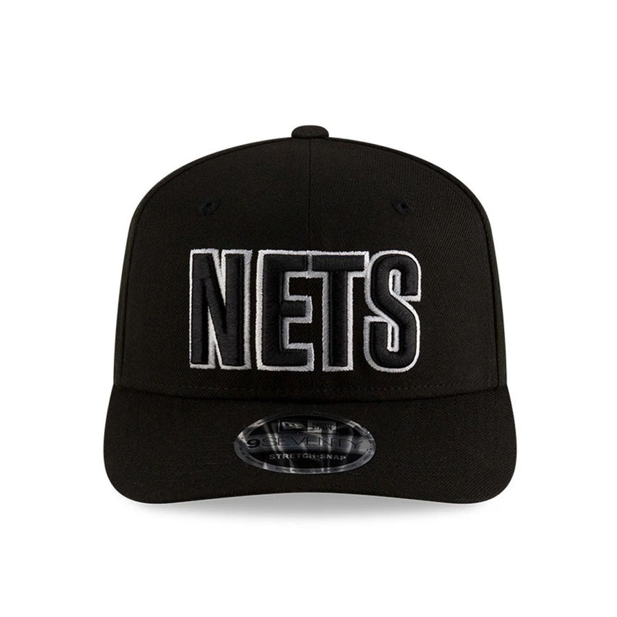 This is a Brooklyn Nets NBA Statement Black 9SEVENTY Stretch Snap Adjustable Cap 3