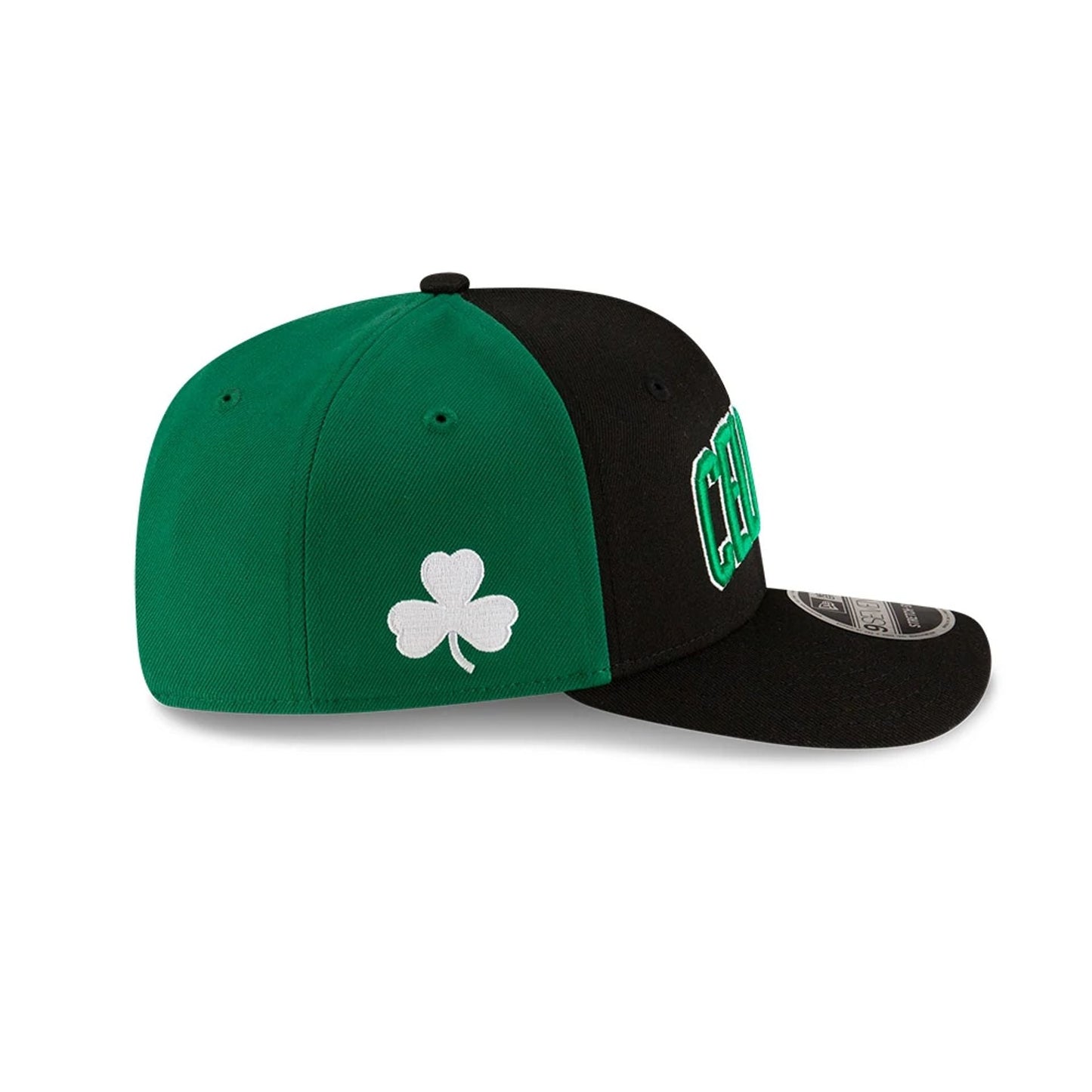 This is a Boston Celtics NBA Statement Black 9SEVENTY Stretch Snap Adjustable Cap 5