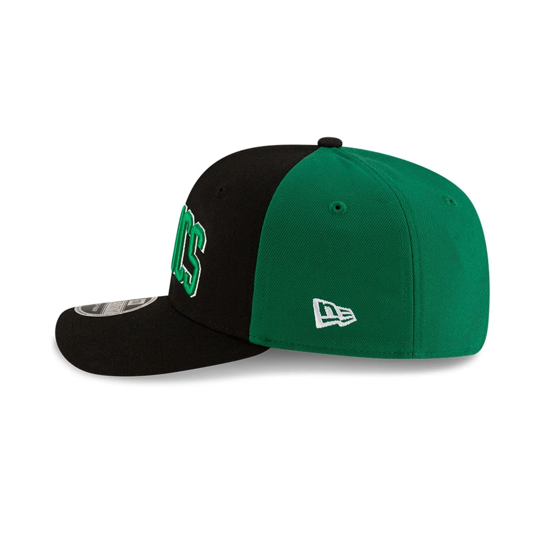 This is a Boston Celtics NBA Statement Black 9SEVENTY Stretch Snap Adjustable Cap 6