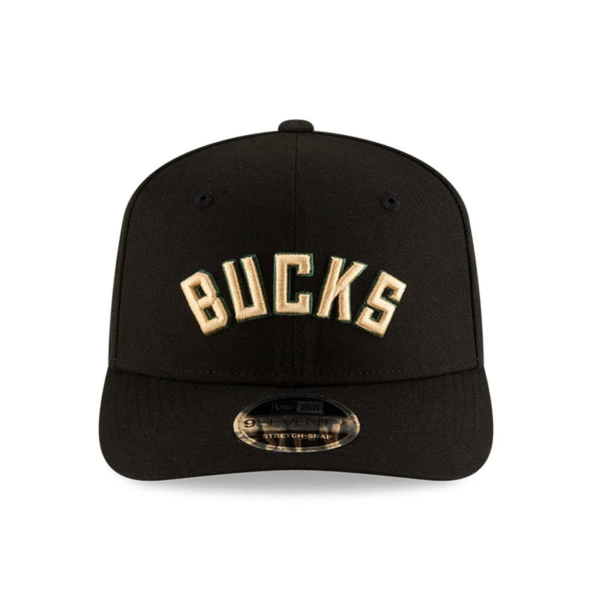 This is a Milwaukee Bucks NBA Statement Black 9SEVENTY Stretch Snap Adjustable Cap 3