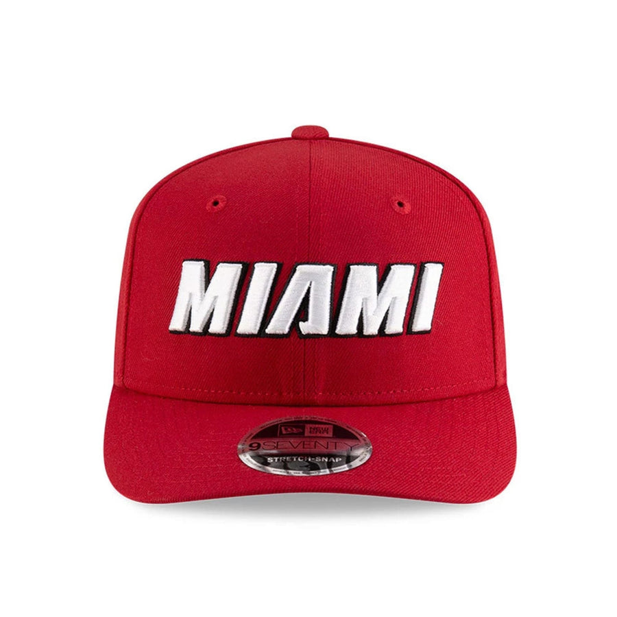 This is a Miami Heat NBA Statement Dark Red 9SEVENTY Stretch Snap Adjustable Cap 3