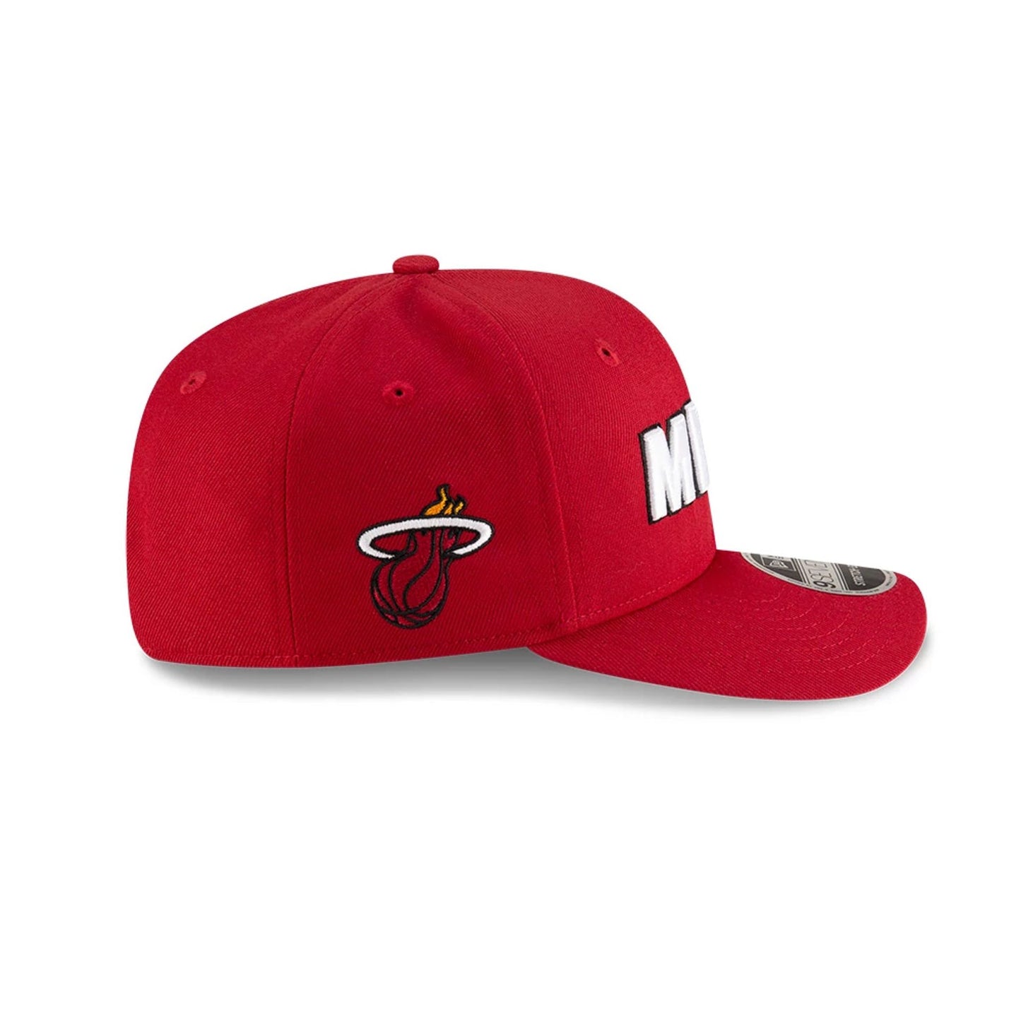 This is a Miami Heat NBA Statement Dark Red 9SEVENTY Stretch Snap Adjustable Cap 5