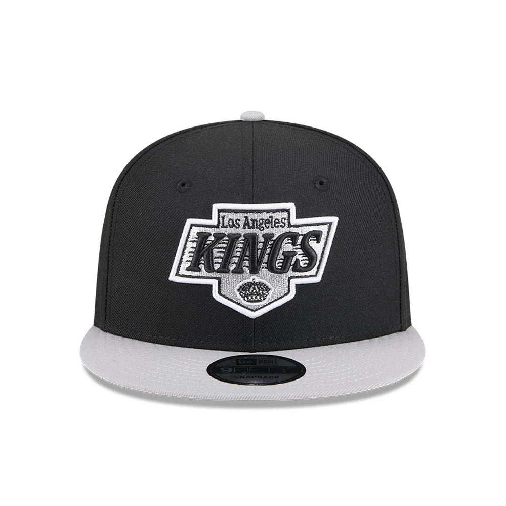 Pictured is this NHL Evergreen LA Kings 9FIFTY Snapback cap in black. 2