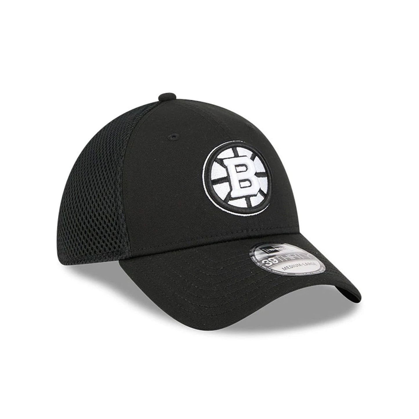Pictured is this NHL Evergreen Neo Boston Bruins 39THIRTY Stretch Fit cap in black. 4