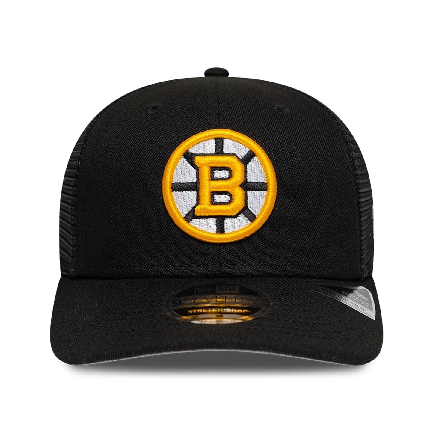 Pictured is this NHL Evergreen Boston Bruins 9SEVENTY Stretch Snap cap in black. 3