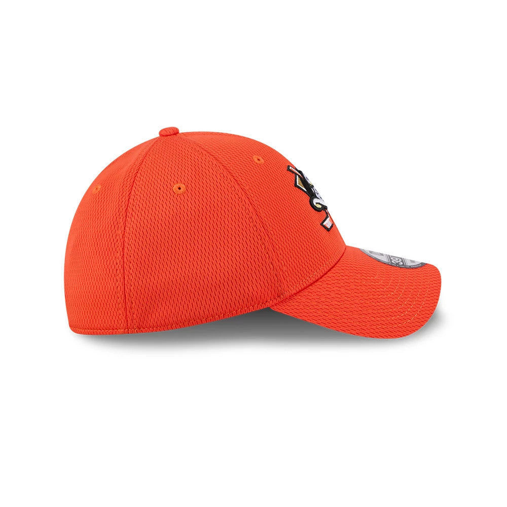 Pictured is this NHL Evergreen Anaheim Ducks 39THIRTY Stretch Fit cap in orange. 6