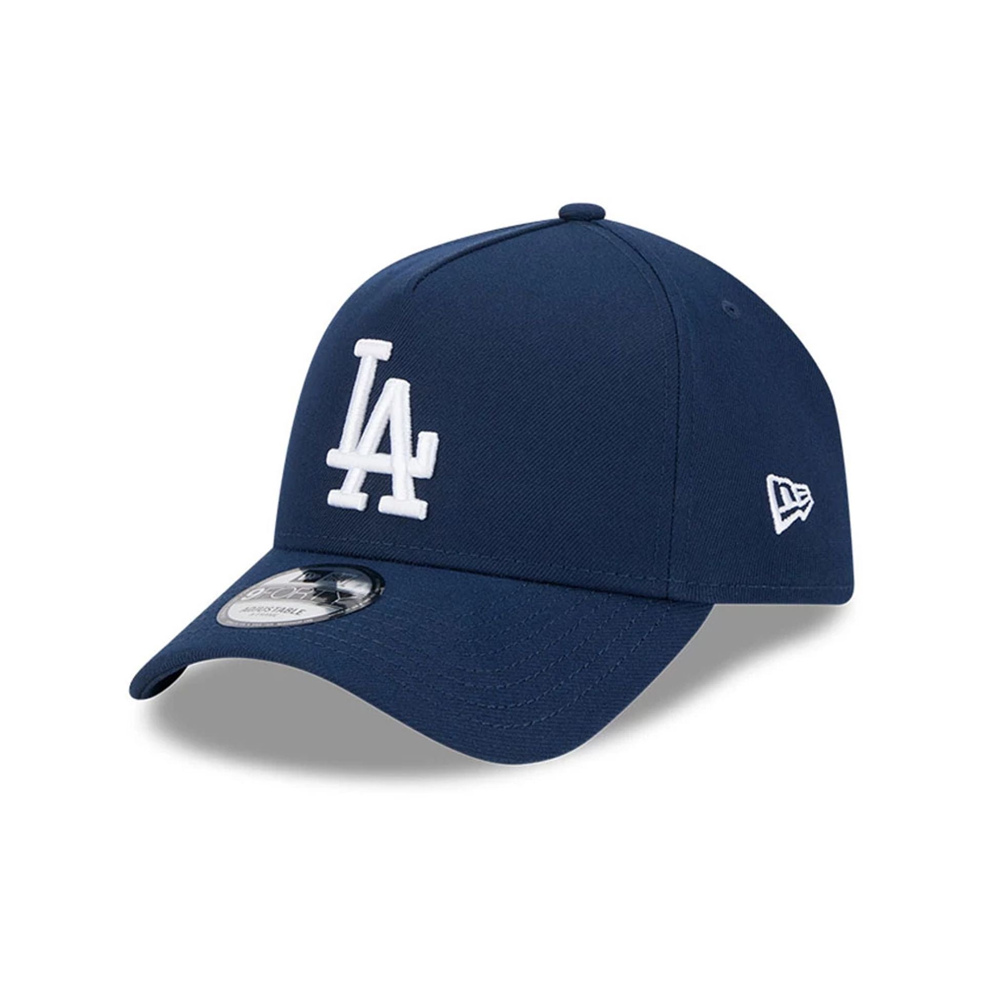 Pictured is this Repreve® MLB Oceanside LA Dodgers 9FORTY A-Frame cap in dark blue. 1