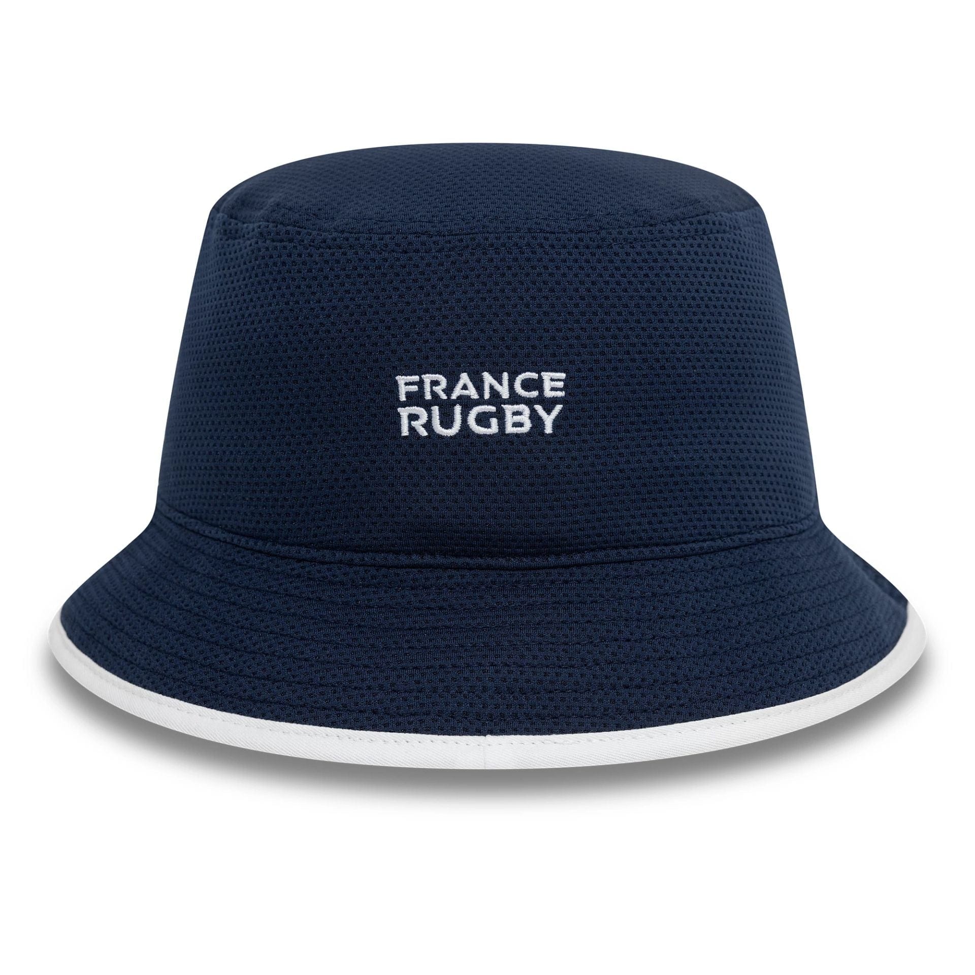 This is a French Federation Of Rugby Training Mesh Navy Bucket Adjustable Hat 2