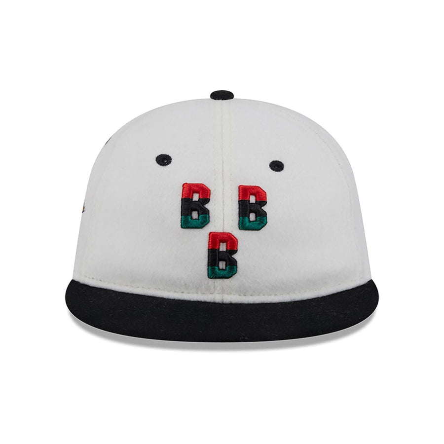 This is a Birmingham Black Barons Tri-Colour Logo White Retro Crown 9FIFTY Strapback Adjustable Cap 3