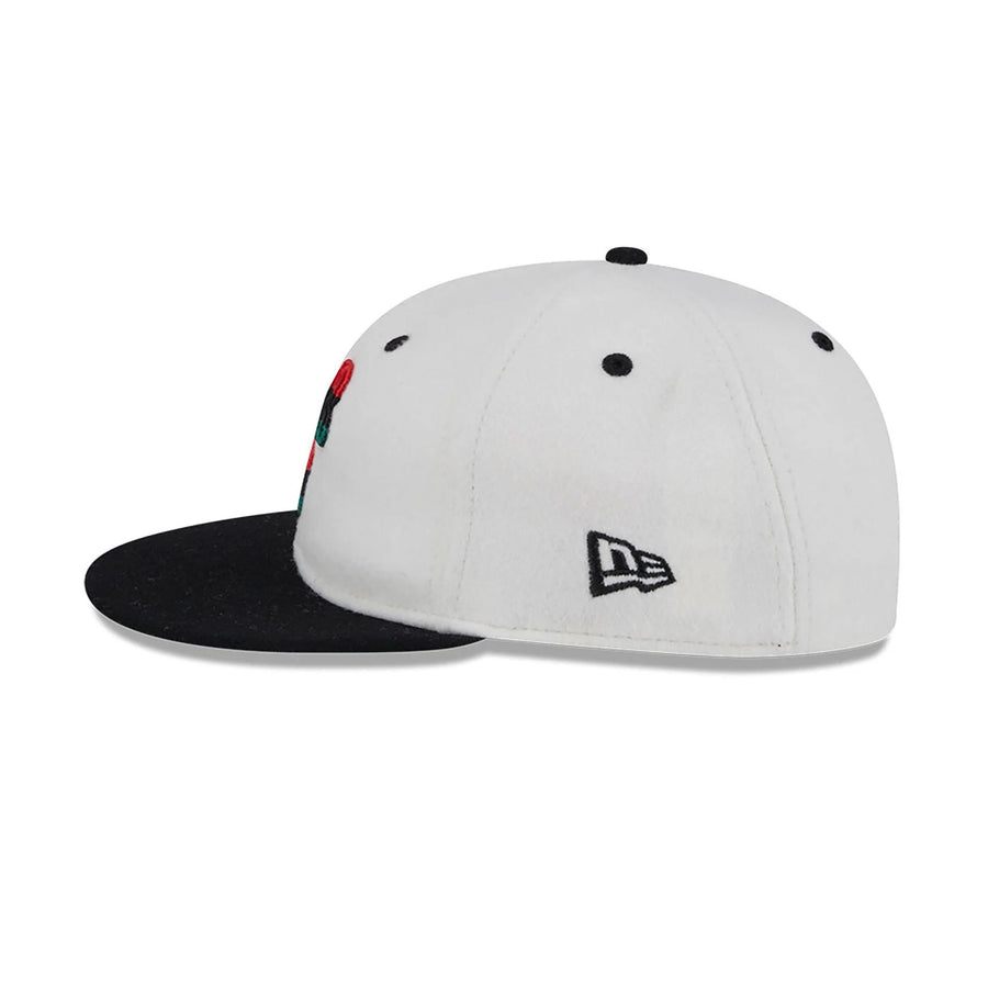 This is a Birmingham Black Barons Tri-Colour Logo White Retro Crown 9FIFTY Strapback Adjustable Cap 7