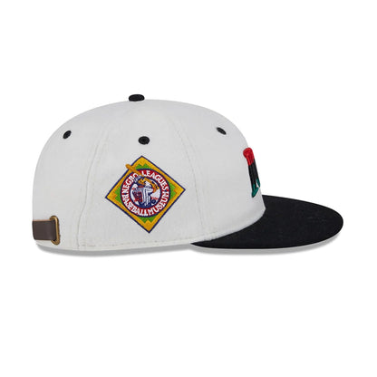 This is a New York Black Yankees Tri-Colour Logo White Retro Crown 9FIFTY Strapback Adjustable Cap 6