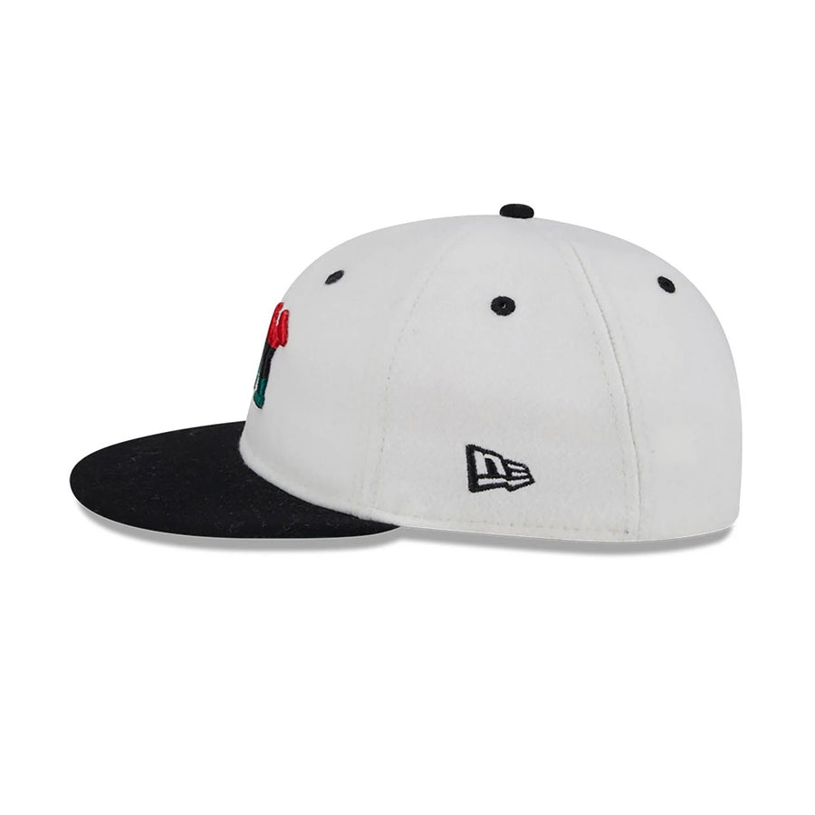 This is a New York Black Yankees Tri-Colour Logo White Retro Crown 9FIFTY Strapback Adjustable Cap 7