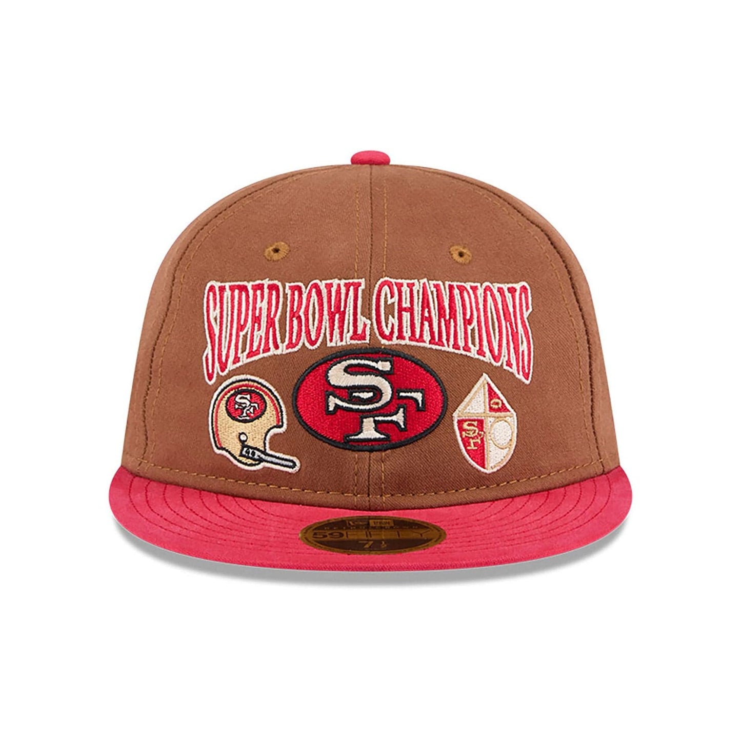 This is a San Francisco 49ers NFL Champions Dark Beige Retro Crown 59FIFTY Fitted Cap 3
