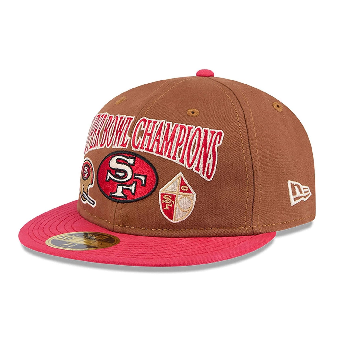 This is a San Francisco 49ers NFL Champions Dark Beige Retro Crown 59FIFTY Fitted Cap 4