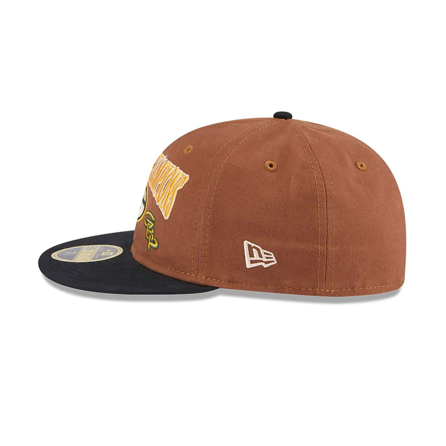 This is a Green Bay Packers NFL Champions Dark Beige Retro Crown 59FIFTY Fitted Cap 7