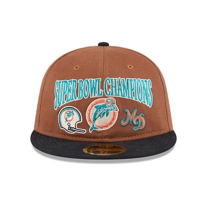 This is a Miami Dolphins NFL Champions Dark Beige Retro Crown 59FIFTY Fitted Cap 3