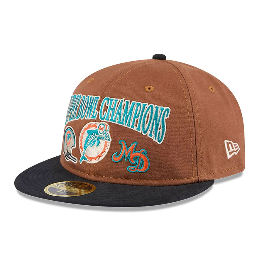 This is a Miami Dolphins NFL Champions Dark Beige Retro Crown 59FIFTY Fitted Cap 4