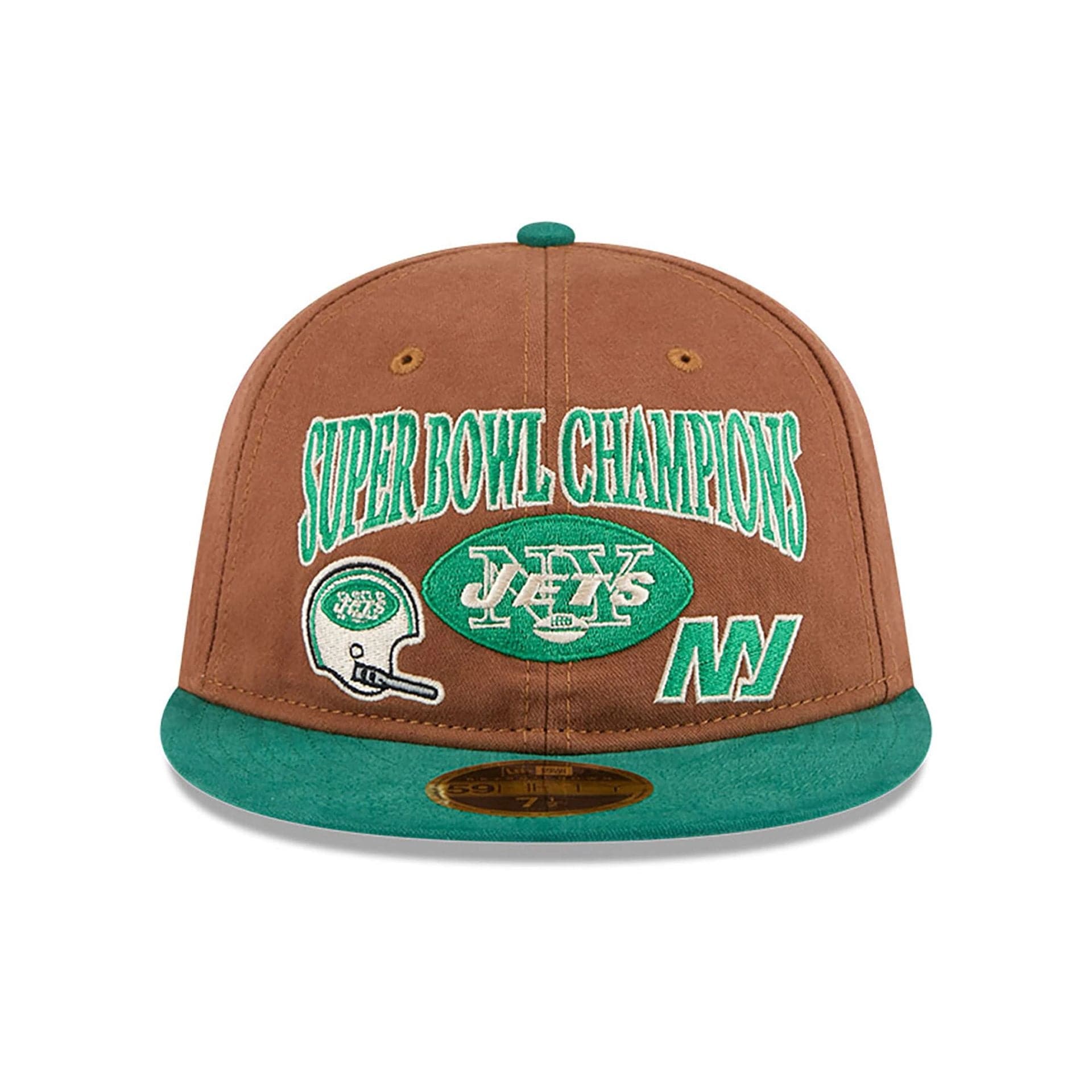This is a New York Jets NFL Champions Dark Beige Retro Crown 59FIFTY Fitted Cap 3