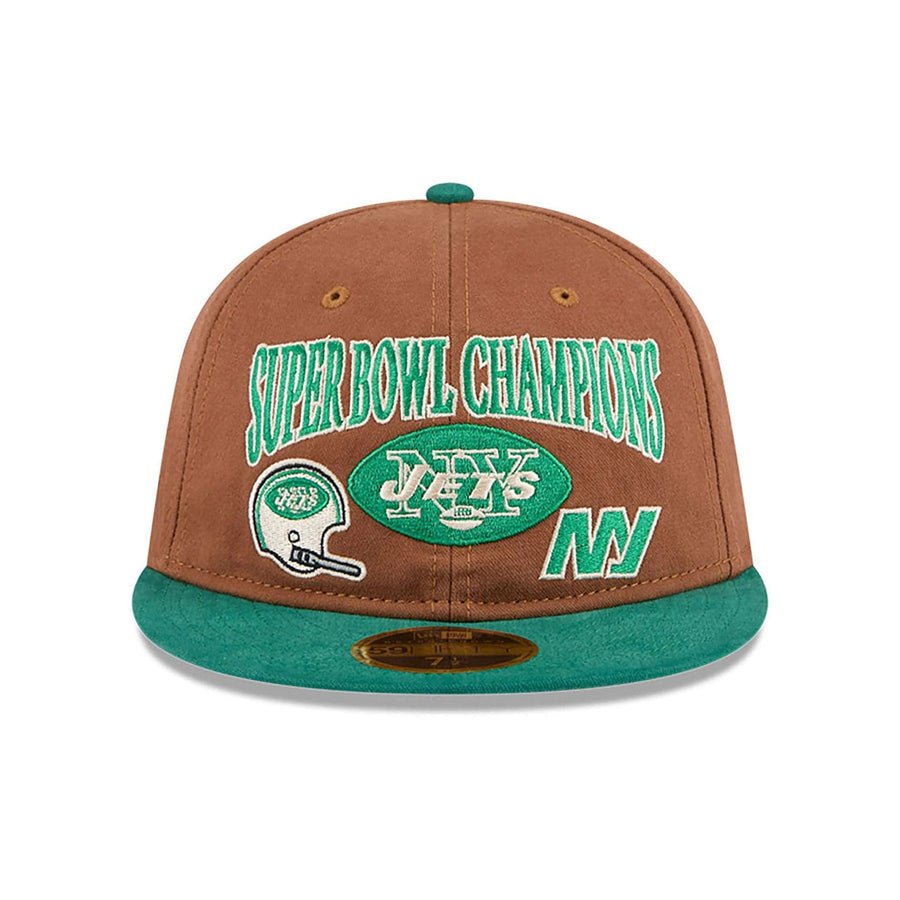This is a New York Jets NFL Champions Dark Beige Retro Crown 59FIFTY Fitted Cap 3