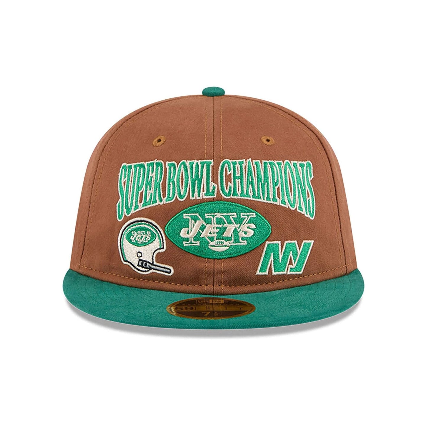 This is a New York Jets NFL Champions Dark Beige Retro Crown 59FIFTY Fitted Cap 3