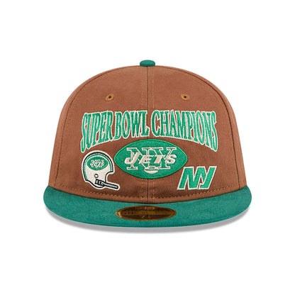 This is a New York Jets NFL Champions Dark Beige Retro Crown 59FIFTY Fitted Cap 3