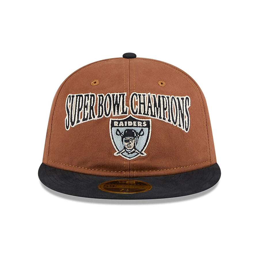 This is a Oakland Raiders NFL Champions Dark Beige Retro Crown 59FIFTY Fitted Cap 5