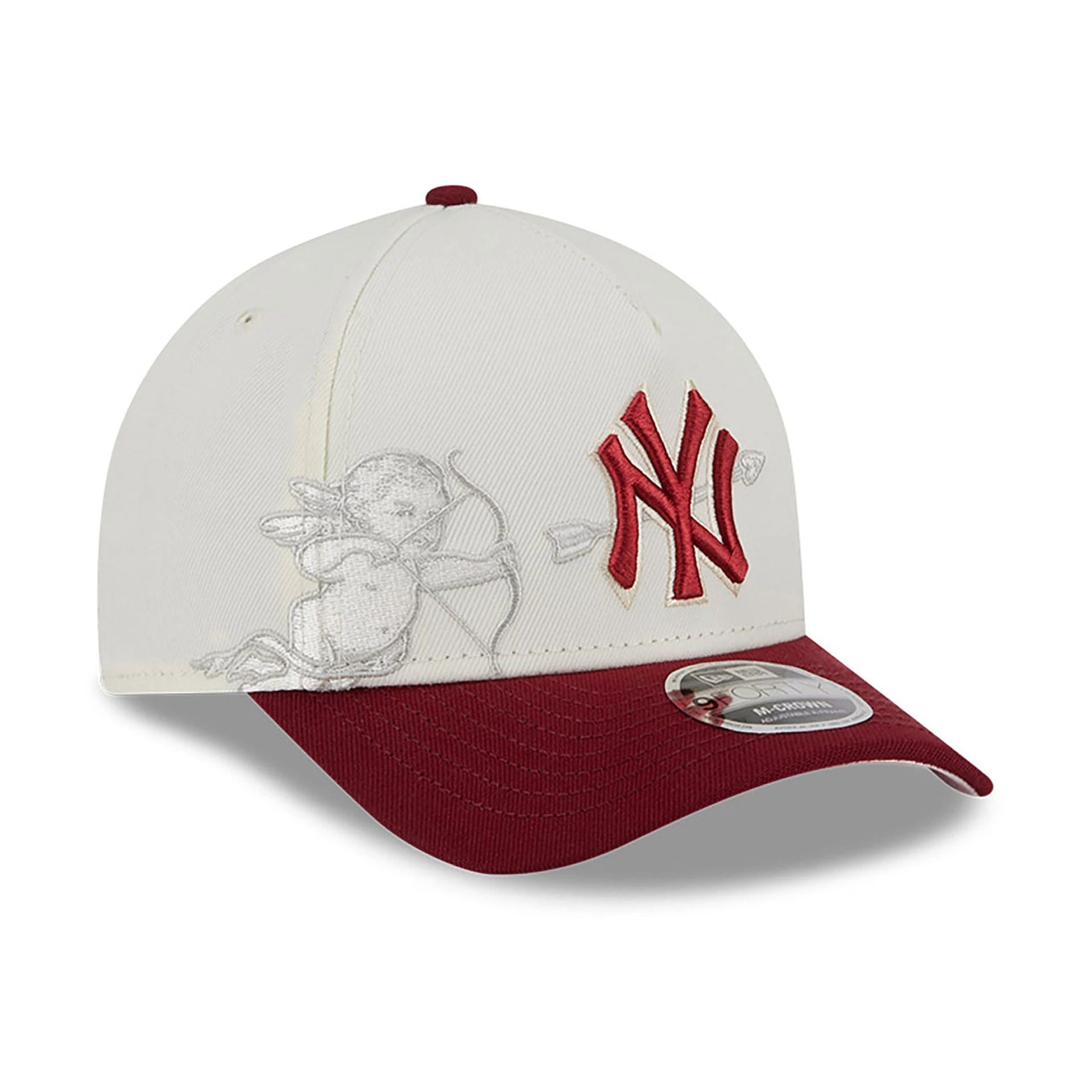 This is a New York Yankees Cherub Chrome White 9FORTY M-Crown A-Frame Adjustable Cap 1