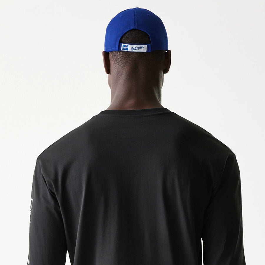 The Male model is wearing LA Dodgers MLB Character Black Long Sleeve T-Shirt 7