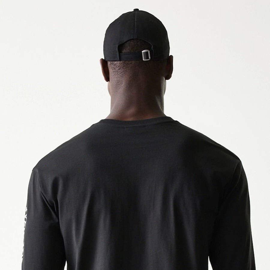 The Male model is wearing New York Yankees MLB Character Black Long Sleeve T-Shirt 7