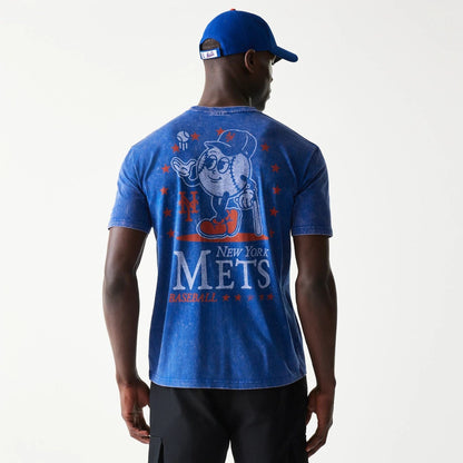 The Male model is wearing New York Mets MLB Character Blue T-Shirt 2