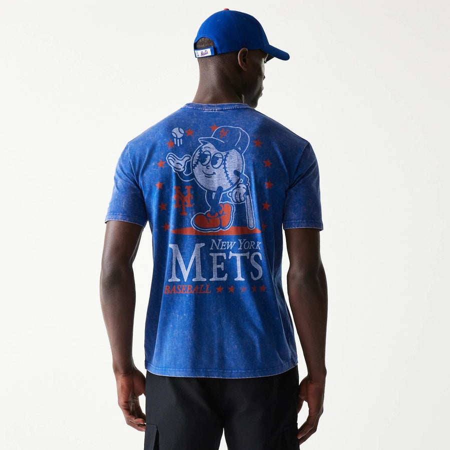 The Male model is wearing New York Mets MLB Character Blue T-Shirt 2