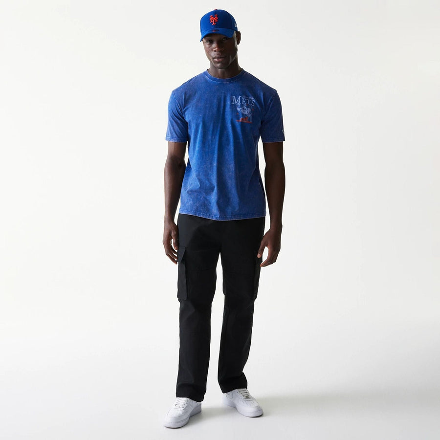 The Male model is wearing New York Mets MLB Character Blue T-Shirt 7