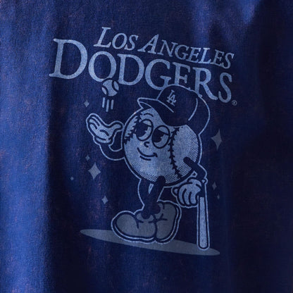 The Male model is wearing LA Dodgers MLB Character Dark Blue T-Shirt 6