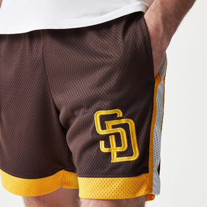 The Male model is wearing San Diego Padres Sport Classic Dark Brown Shorts 4