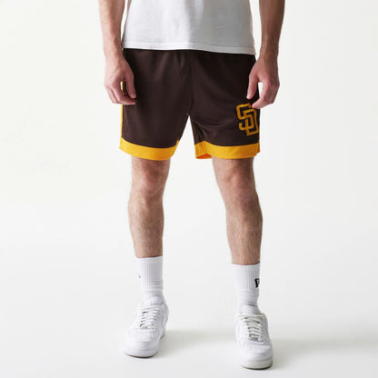 The Male model is wearing San Diego Padres Sport Classic Dark Brown Shorts 1